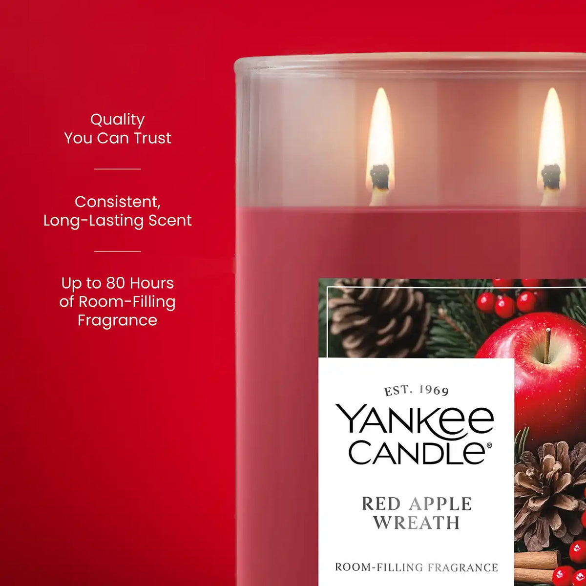 Red Apple Wreath Large Tumbler Candle