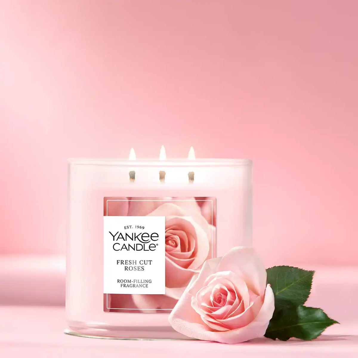 Fresh Cut Roses 3-Wick Candles