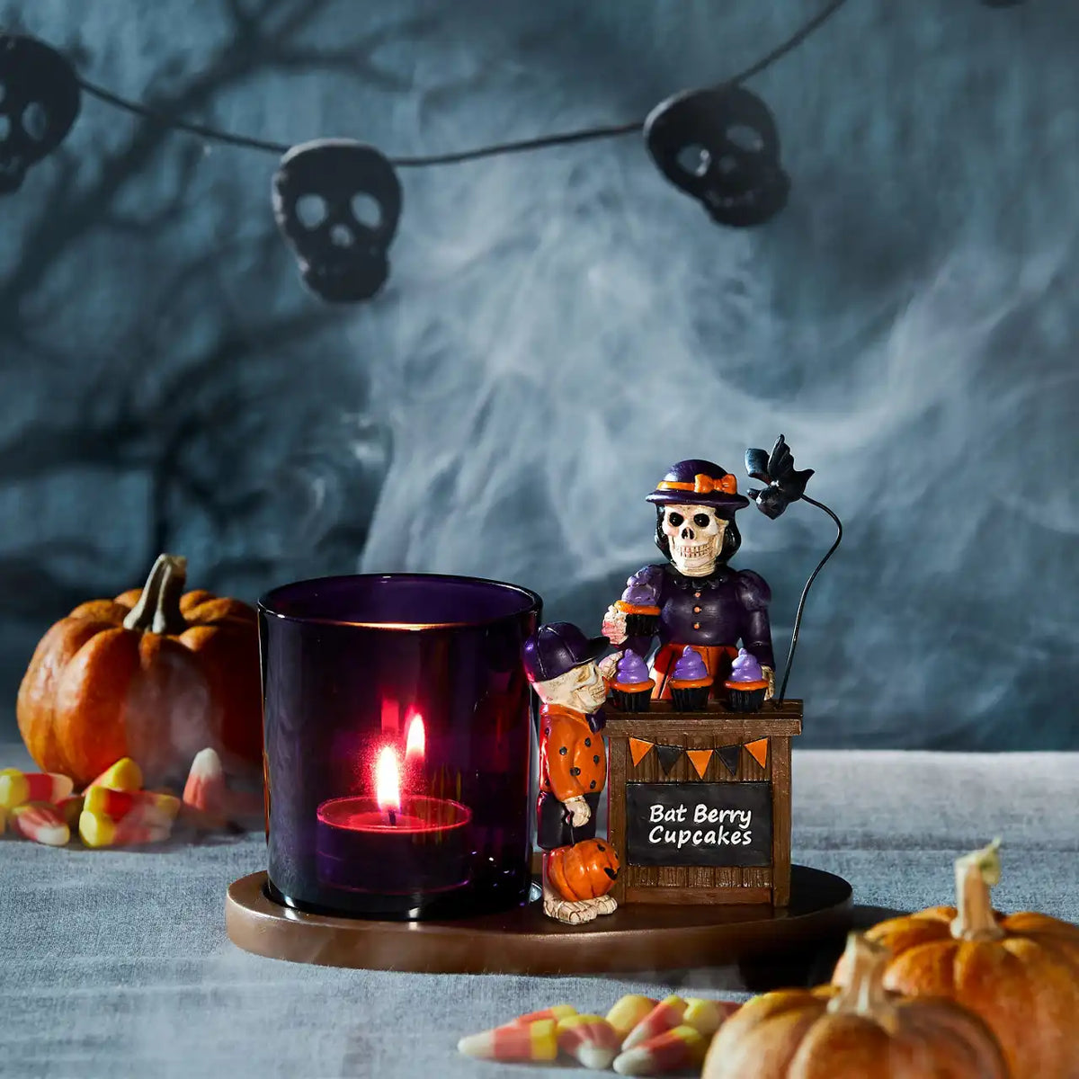 Bonebury Lane Bat Berry Cake Tea Light Candle Holder Tea Light Candle Holders