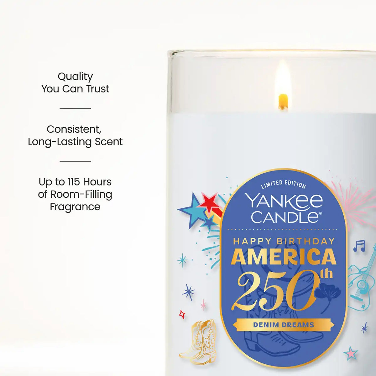 Denim Dreams Medium Signature Pillar Candles